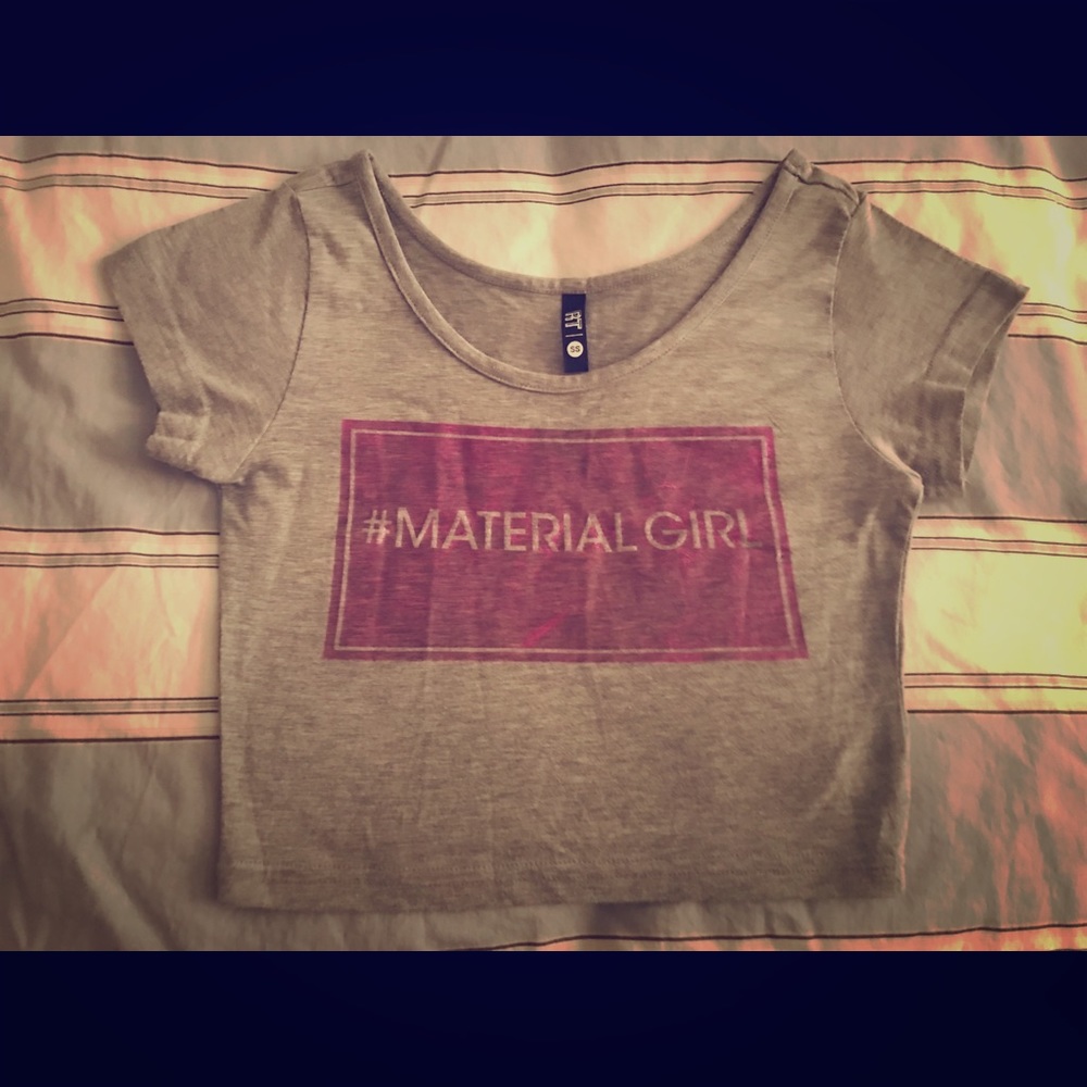 Gray crop top.